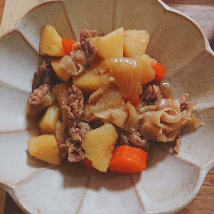 電子レンジでつくる肉じゃが